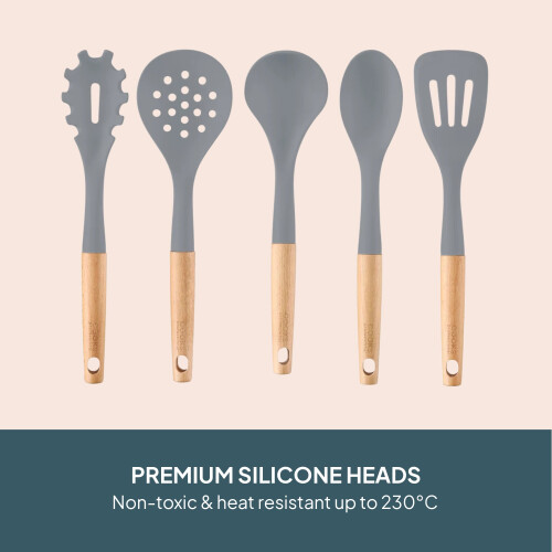 Cooks Professional Cooks Professional 5 Piece Silicone Utensil Set | Grey 1