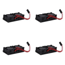 4X Ventilador Doble con Disipador de Calor, Ventilador de Refrigeración Doble para Raspberry Pi 4B/3B+