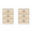 (Oak) (White) Set of 2 Modern 3 Drawer Bedside Cabinets 1