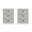 (Ash Grey) (White) Set of 2 Modern 3 Drawer Bedside Cabinets 1