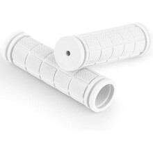 Pair of Ergonomic Bicycle Grips in Soft Non Slip Rubber, White Bike Handlebar Grips with Comfortable Cushioning for Daily Rides,  Riding Comfort