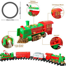 VATOS Musical Christmas Train Toy Light Up Hanging Around Christmas Tree Decoration Train Gift Indoor Home Toys For Kid