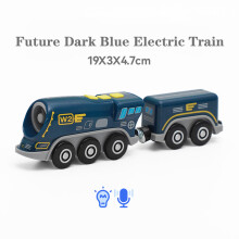 (Blue Train) Battery Operated Locomotive Pay Train Set Fit for Wooden Railway Track Powerful Engine Bullet Electric Train for Boys Gi
