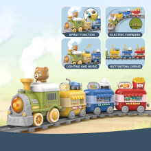 (C Train Set-box) Children Electric Track Train Toy Steam Rail Car with Light&Music Mini Engineering Car Set Kids Puzzle Boy Toys Xmas Gif