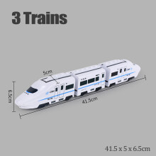 (3 Trains) Harmony Railcar Simulation High-speed Railway Train Toys 3D Electric Bullet Train with Light Model Building Toy GIft Car