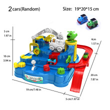 (Blue-2-car) Hot Racing Rail Car Model Train Track Adventure Game Animals Space Rocket Toys Children Educational Brain Mechanical Int