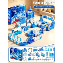 (181PCS Track 2 car) Magnetic Train Toy For Boys Track 1:64 Electric Rail DIY Magic Vehicle Model Toys Education 3 Years Children Gifts
