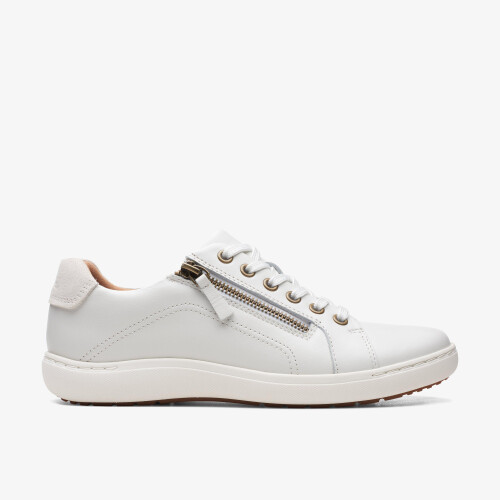 Clarks (Wide, 4 (Adults')) Nalle Lace White Leather