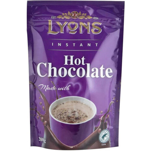 Lyons Instant Hot Chocolate Powder 30x200g Sachets 1