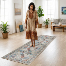 (80 X 300 CM, Coastal) Non Slip Traditional Cashmere Rug Soft Faux Fur Winter Carpet