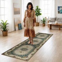 (80 X 300 CM, Willow Green) Non Slip Traditional Cashmere Rug Soft Faux Fur Winter Carpet