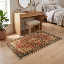 (80 X 150 CM, Majestic) Non Slip Traditional Cashmere Rug Soft Faux Fur Winter Carpet