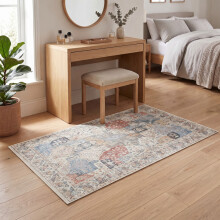(80 X 150 CM, Coastal) Non Slip Traditional Cashmere Rug Soft Faux Fur Winter Carpet