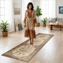 (80 X 300 CM, Timeless) Non Slip Traditional Cashmere Rug Soft Faux Fur Winter Carpet