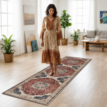 (80 X 300 CM, Whisper) Non Slip Traditional Cashmere Rug Soft Faux Fur Winter Carpet