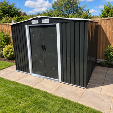 9x6ft Galvanised Metal Garden Shed with Steel Base