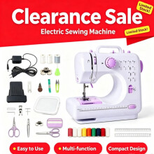 Mini Sewing Machine Electric Portable Sewing Machine with Foot Pedal, 220V Household Sewing Machine for Home DIY Repairs