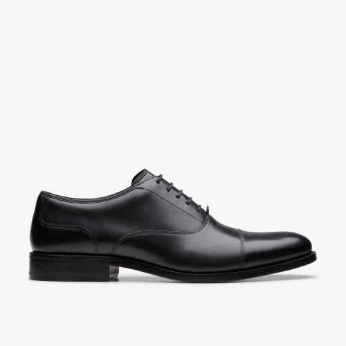 Clarks (Standard, 9.5 (Adults')) CraftJames Cap Black Leather