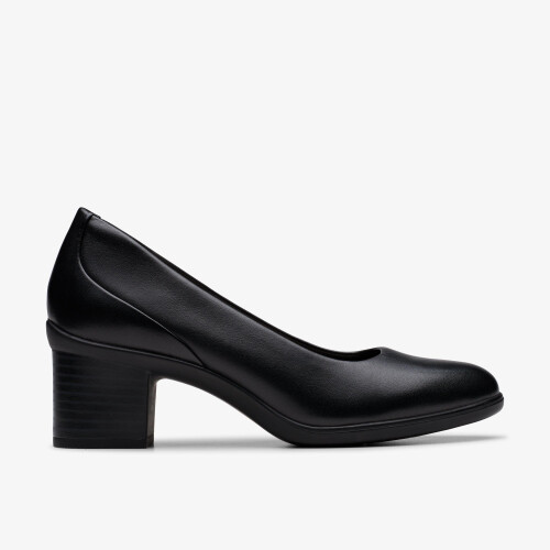 Clarks (Standard, 4.5 (Adults')) Shaya Poppy Black Leather