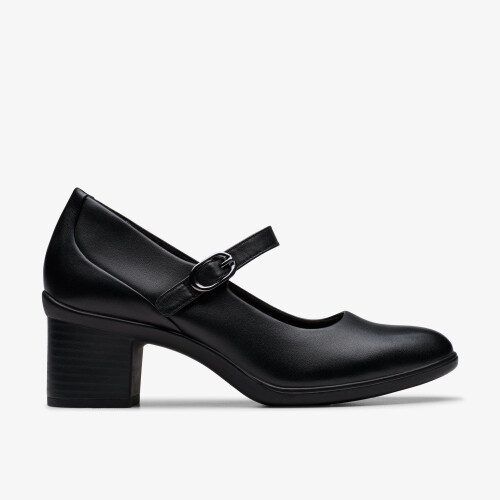 Clarks (Standard, 7 (Adults')) Shaya Jane Black Leather