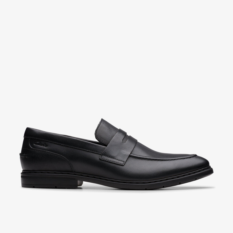 Clarks Men's Black Banbury Lo Leather Slip Ons | Size: 7/Standard Fit - Image 3