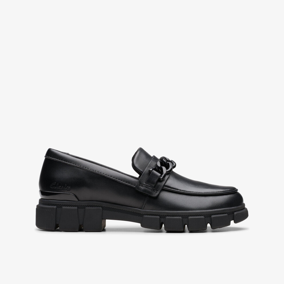 Clarks (Wide, 11 (Children's)) Evyn Walk Kid Black Leather