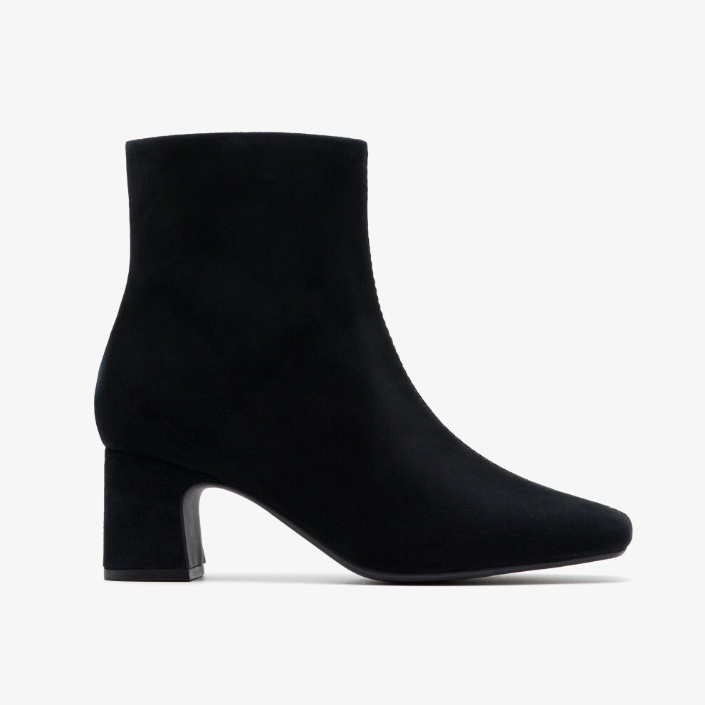Clarks Women's Fernie Zip Black Suede Ankle Boots | Size: 4-Standard Fit - Image 6