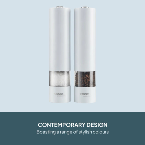 Cooks Professional Cooks Professional Electric Salt and Pepper Mill Set | White 2