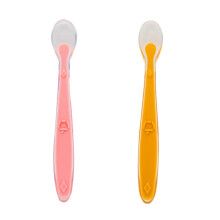 Callowesse Silicone Spoons, Pink & Orange, 2 Pack