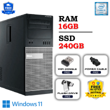 Windows 11 DELL / Core i5 / 16GB Ram / 240GB SSD Desktop PC Fast Computer - Refurbished