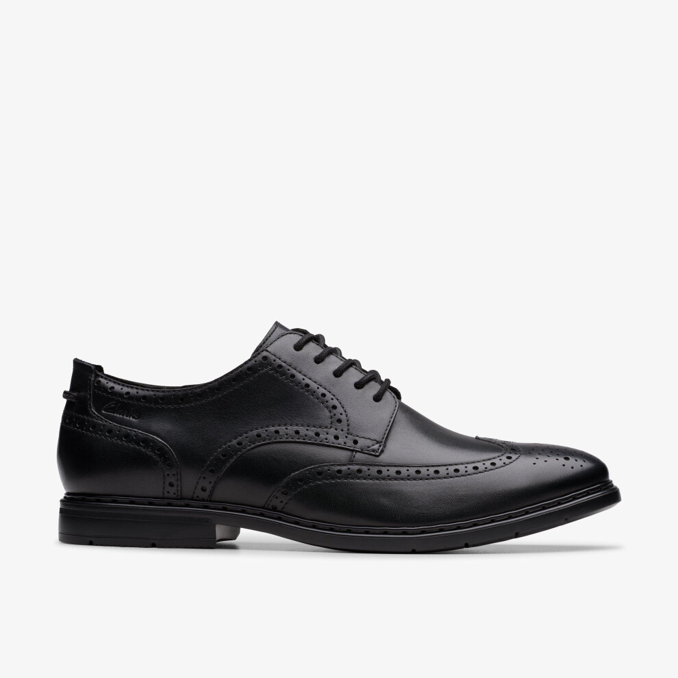 Clarks Men's Black Banbury Tip Leather Brogues,Lace Up 9-Standard Fit - Image 4