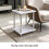 White High Gloss 2-Tier Side Table Stainless Legs 3