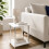 White High Gloss 2-Tier Side Table Stainless Legs 1