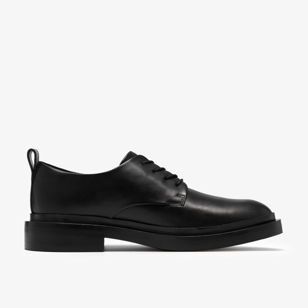 Clarks Women's Previa Lace Black Leather Derby Shoes, Lace Up | Size: 5.5-Standard Fit - Image 3