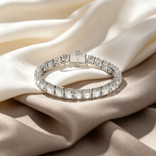 2026 New Bracelet Silver Princess Cut Clear Crystal Tennis Bracelet Anti-Lost Safety Chain Luxury Women Wedding Jewelry 5599202