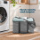 LIVIVO Collapsible Fabric Laundry Storage Basket 45L Grey 2