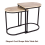 Oak Finish Nesting Tables Set 2 Wooden Side Tables 4