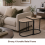 Oak Finish Nesting Tables Set 2 Wooden Side Tables 5