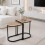 Oak Finish Nesting Tables Set 2 Wooden Side Tables 1