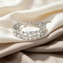 2026 New Bracelet Silver Multi Cut Clear Crystal Tennis Bracelet Adjustable Women Bridal Sparkling Wrist Jewelry 5669927