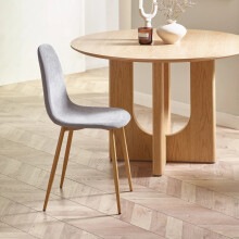 SET OF 4 LOTTIE GREY DINING CHAIR - LINEN