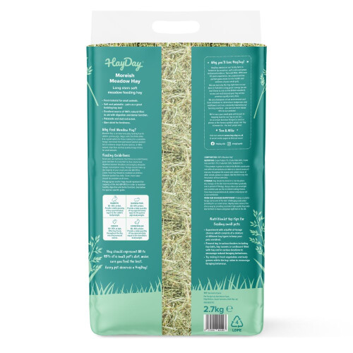 HayDay Moreish Meadow Hay Feed Small Pets 2.7kg 1
