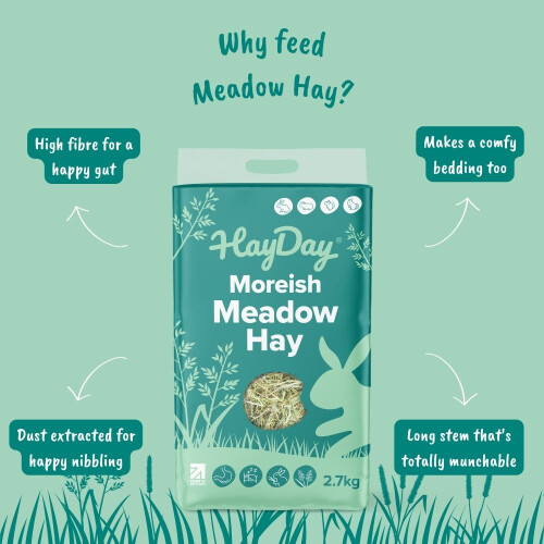 HayDay Moreish Meadow Hay Feed Small Pets 2.7kg 2
