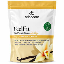 Arbonne FeelFit Pea Protein Shake Simply1 Vanilla Flavour Vegan 1kg BB 06/25