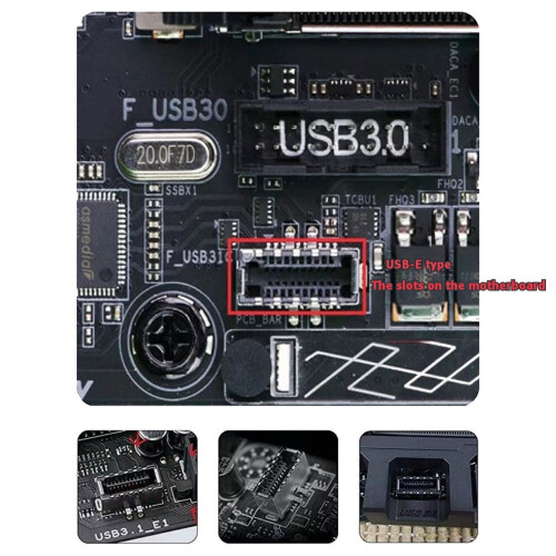 USB 3.1 Type-E Male to Type-C Female 20Gbps Extension Cable Motherboard Header Cable 1