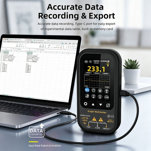 BSIDE S700 Digital Graph Multimeter Voltage Waveform Recording Temperature Testing Current Screen Can Be Rotated Display 2