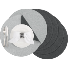 Posavasos para Mesa Comedor Materiales Reversibles Redondos Grises 8 uds 38 cm — manteles individuales