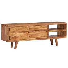 Móvel de TV buffet design prático em madeira de acácia com portas esculpidas 117 cm 2502119