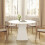 (White) Modern Solid Oak Round Dining Table 120cm 6