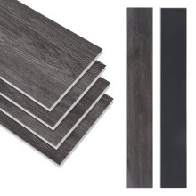 Listoni vinilici SPC - 122 x 18 cm (5 mm) - Effetto rovere scuro - Clip-on impermeabili - Sottostrato acustico IXPE